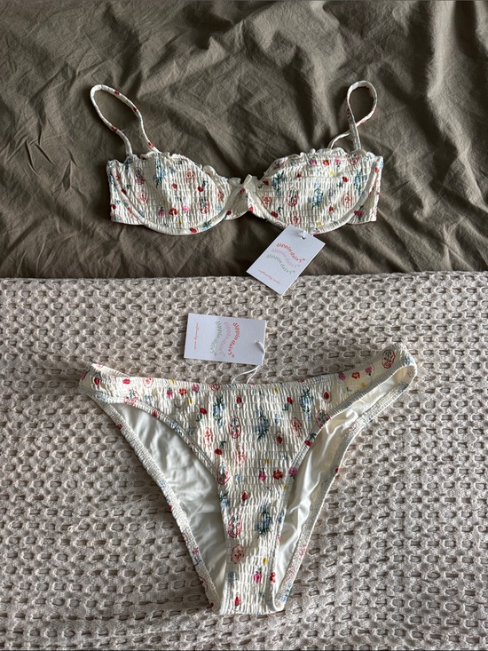 Dippin' Daisy's Other - Dippin' Daisy's Cream Floral Smocked Bikini Set